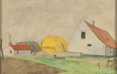 Gård vid Gistelse Steenweg i Oostende av Léon Spilliaert