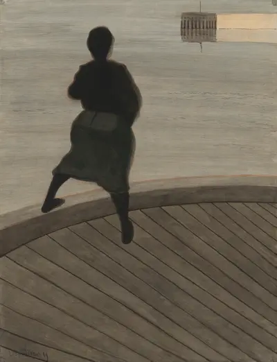 Fiskarhustru på bryggan av Léon Spilliaert