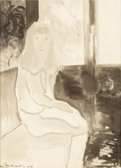 Sittande ung flicka av Léon Spilliaert