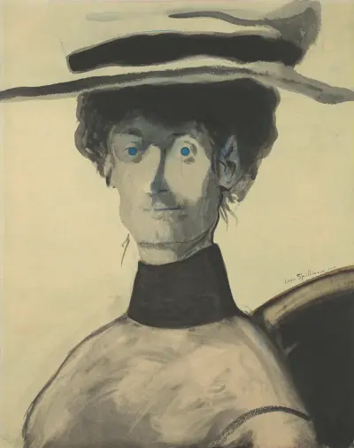 Damen med rosa hatt av Léon Spilliaert