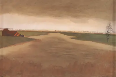 Landskap – Keignaertkreek i Zandvoorde av Léon Spilliaert