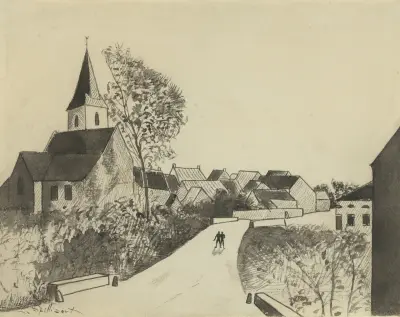 Landskap för 'Au temps que Nanette était perdue' av Léon Spilliaert