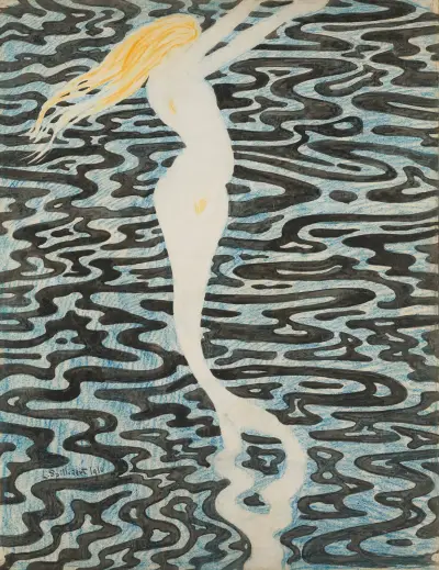 Sjöjungfru (Badande kvinna) av Léon Spilliaert