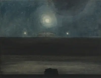 Strand med måne av Léon Spilliaert