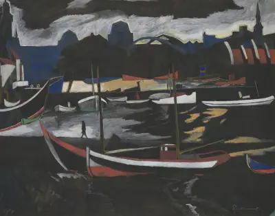 Ostendes handelsdocks av Léon Spilliaert