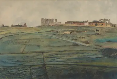 Wellington kapplöpningsbana i Oostende strax efter andra världskriget av Léon Spilliaert