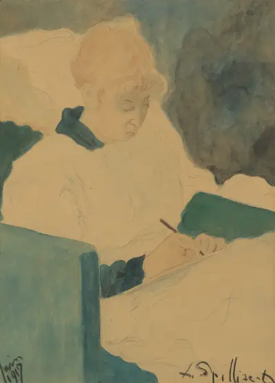 Kvinna som skriver ett brev av Léon Spilliaert