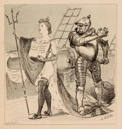 Affaire MorierAllez, frappez, prince elle a la joue aussi dure que le coeur, la perfide Albion av Adolphe Léon Willette