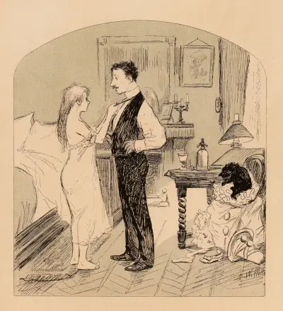 Après la fête av Adolphe Léon Willette