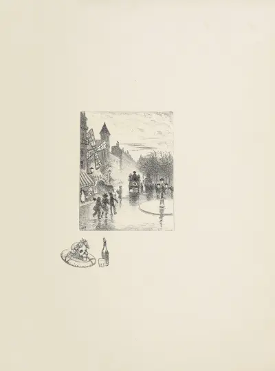 Blanche Square with entrance to Moulin Rouge av Adolphe Léon Willette