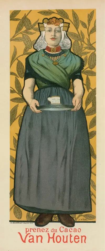 Cacao Van Houten av Adolphe Léon Willette