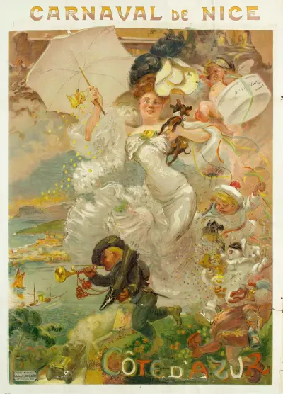 Carnaval De Nice Cote D’azur av Adolphe Léon Willette