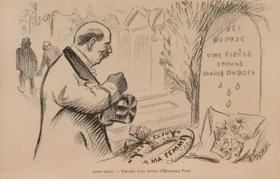 Enfin seul – Parodie d’un dessin d’Hermann Paul av Adolphe Léon Willette