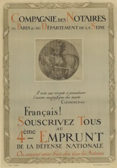 Français Souscrivez tous au 4ème Emprunt de la Défense nationale av Adolphe Léon Willette