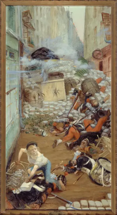 Gavroche Ramassant Des Balles Pour La Barricade av Adolphe Léon Willette