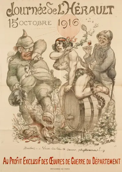 Journée de L’HERAULT 15 OCTOBRE 1916 AU PROFIT EXCLUSIF DES ŒUVRES DE GUERRE DU DEPARTEMENT. av Adolphe Léon Willette