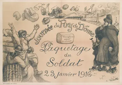 Journée du Puy de Dôme Paquetage du Soldat 23 janvier 1916 av Adolphe Léon Willette