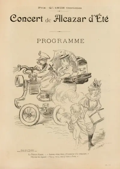 La vieille garde. – Amour, viens donc, j’t’emmène à la campagne. Programme de concert à l’Alcazar d’été av Adolphe Léon Willette