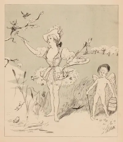 Le Chevalier Printemps nous prépare un chef-d’oeuvre av Adolphe Léon Willette