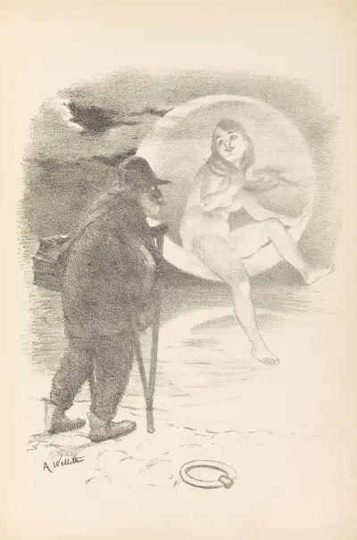Le vieux mendiant av Adolphe Léon Willette