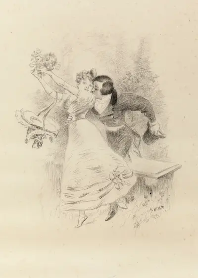 L’idylle de Floriane av Adolphe Léon Willette