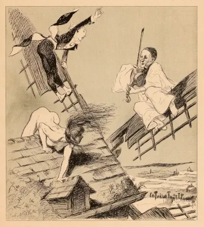 Monte là-haut av Adolphe Léon Willette
