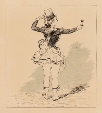 Peuples, accourez.du vin et du sang, la p’tite mère Gallia en a encore assez pour abreuver le monde entier av Adolphe Léon Willette