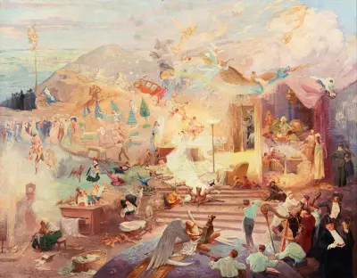 Phantasmagorical scene, also called liberty av Adolphe Léon Willette