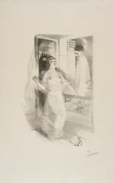 Pierrot pendu av Adolphe Léon Willette