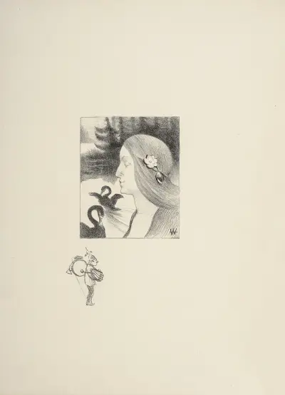 The Swan Lake av Adolphe Léon Willette