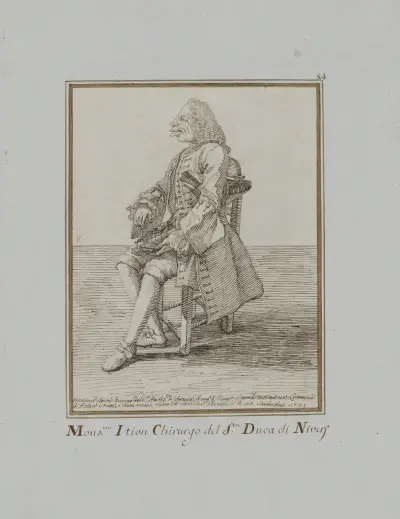 Monsieur Ition Chirurgo del sre. Duca di Nivers av Pier Leone Ghezzi