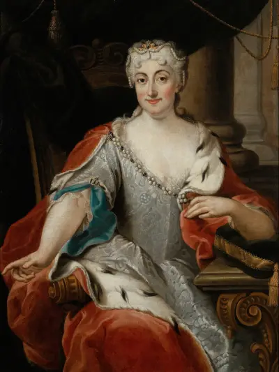 Porträtt av Maria Clementina Sobieska av Pier Leone Ghezzi