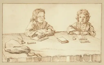 Porträtt av Serafino och Francesco Falzacappa av Pier Leone Ghezzi