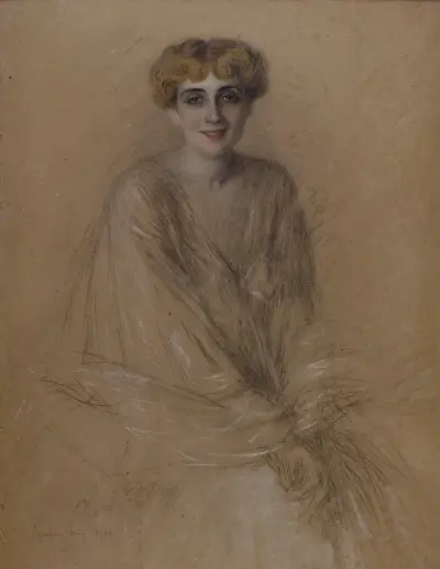 Porträtt av Madame Lucien Muhlfeld av Leonetto Cappiello