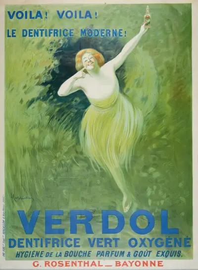 Verdol, syrgasblekt grön tandkräm av Leonetto Cappiello