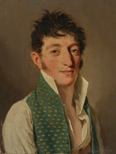 Portret mężczyzny w zielonej wzorzystej kamizelce, Louis-Léopold Boilly