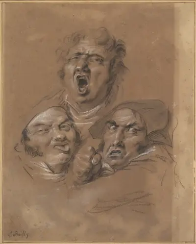 Studie dreier Köpfe von Louis-Léopold Boilly
