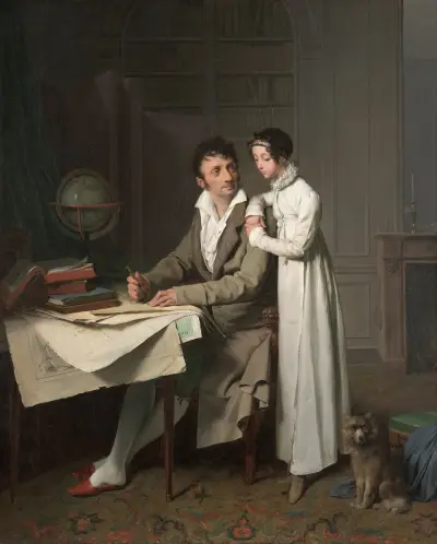 Lekcja geografii (Portret pana Gaudry'ego i jego córki), Louis-Léopold Boilly