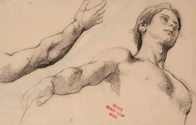 Studie eines jungen Mannes im Halbfigur und Studie eines Arms von Henri Leopold Lévy