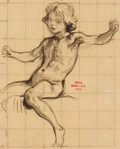Etude d’enfant assis av Henri Leopold Lévy