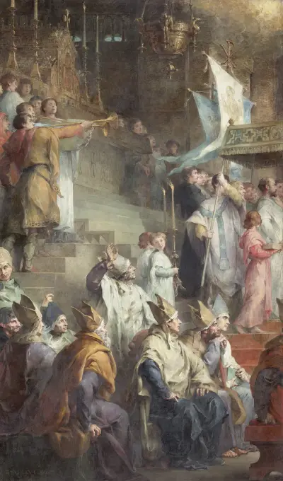 Le Couronnement de Charlemagne, 1878 – nr 4 av Henri Leopold Lévy