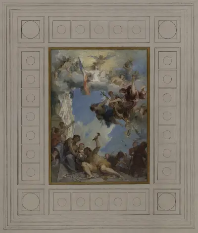 Le Travail sous l’égide de la République amène l’abondance et la prospérité av Henri Leopold Lévy