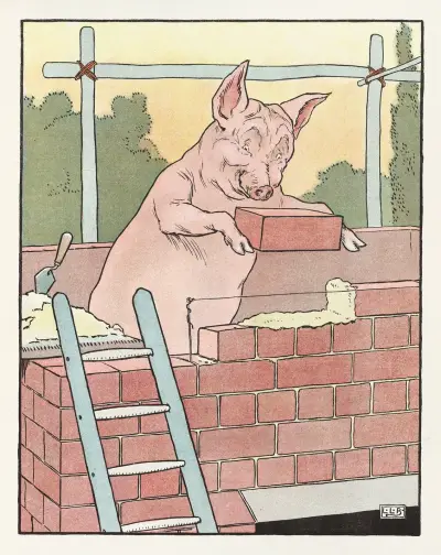 Pig builds his brick house av Leonard Leslie Brooke
