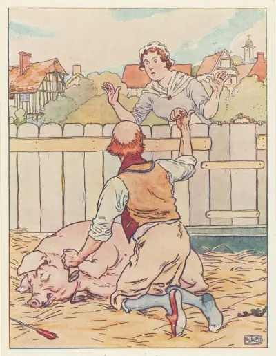 Hustru, hämta konjak i en sked. av Leonard Leslie Brooke
