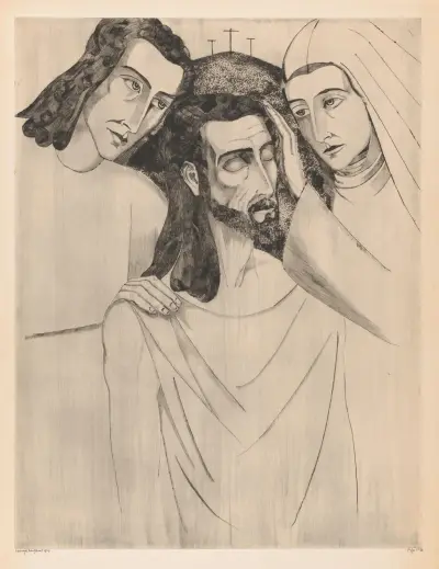Christus tussen Johannes de Doper en Maria av Lodewijk Schelfhout