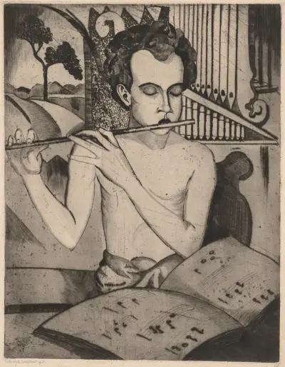 Flute Player av Lodewijk Schelfhout