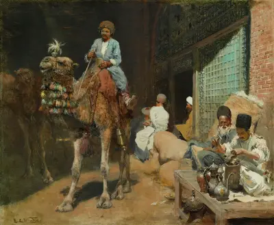 A market in Ispahan av Edwin Lord Weeks