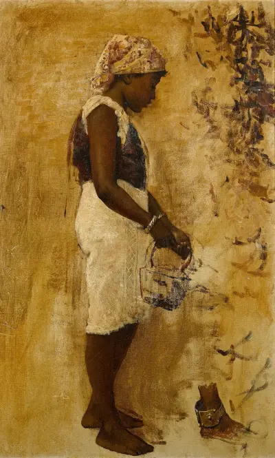A Moorish girl in yellow av Edwin Lord Weeks