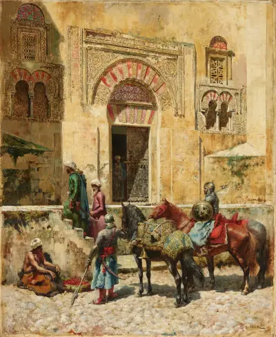 På väg in i moskén av Edwin Lord Weeks
