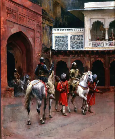 Indian Prince, Palace of Agra av Edwin Lord Weeks